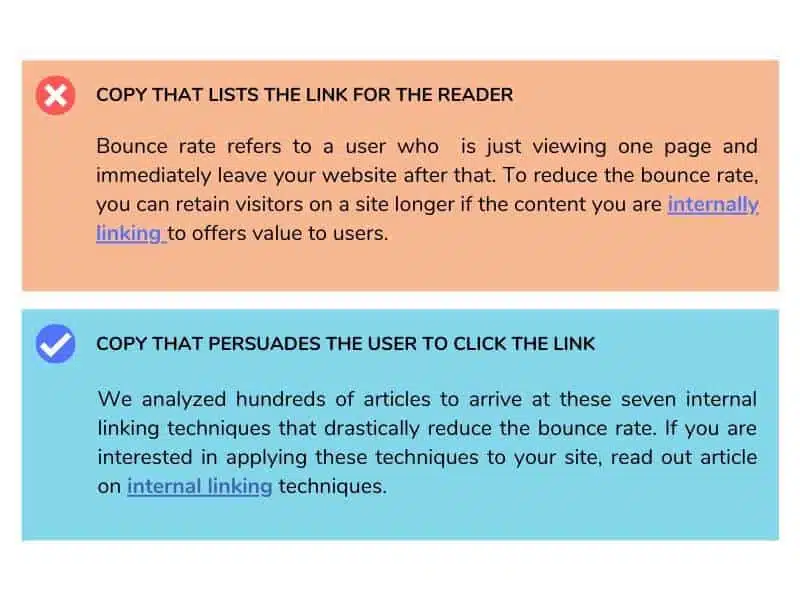 copy that persuades users to click